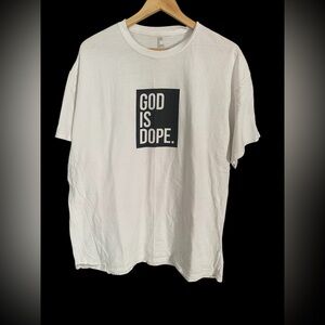 God Is Dope Size XL men’s White Christian short sleeve T-Shirt
